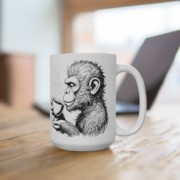 Deranged Monkey 15oz Coffee Mug #2: More Coffee, More Chaos